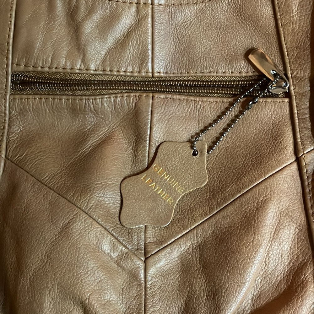 Genuine Leather Hobo Caramel - Picture 7 of 10